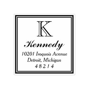 Stent Square Monogramm-Rücksendeadresse Gummistempel