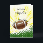 Steo Son Football Geburtstagskarte Karte<br><div class="desc">Geben Sie Ihrem Fußball-Liebhaber eine Fußballkarte mit einem explosiven Fußball-Thema! Ein Fußball mit den Worten "Zu einem wunderbaren Schritt Sohn".</div>