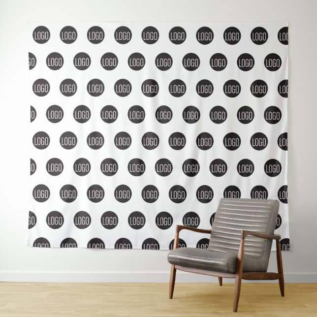 Step-and-Repeat-Logo-Selfie-Fotohintergrund Wandteppich (Beispiel (Horizontal))