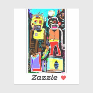 Step Brothers Sticker - Abstrakte Gesichtskunst