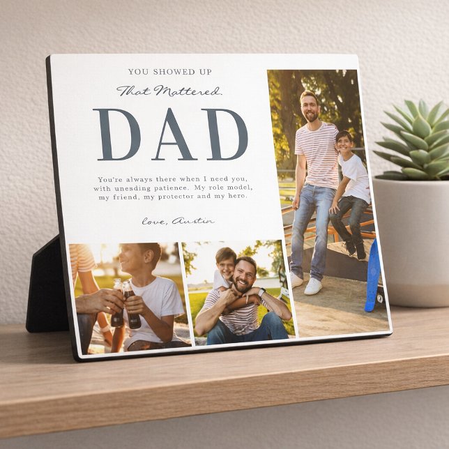Step Dad Photo Collage Keepsake Gift Fotoplatte (Von Creator hochgeladen)