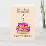 Step Daughter 1st Birthday, 1 on Sweet Pink Cake Karte<br><div class="desc">You are so lucky to have a sweet baby step daughter. Now that she is turning a year old you must send her this sweet cake card to serve as keepsake of her first ever birthday celebration</div>