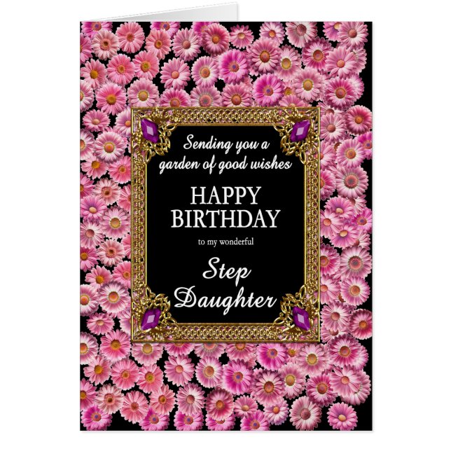 Step Daughter Birthday Pink Daisies (Vorne)