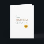 Step Daughter-in-Law Birthday Sonnenblume Karte<br><div class="desc">Herzlichen Glückwunsch Geburtstagskarte mit Foto einer Sonnenblume und modernen,  sauberen Script-Schriftart. Notiert auch familiäre Beziehungen,  die normalerweise nicht auf Karten zu finden sind: Step Daughter-in-Law.</div>