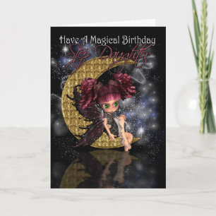 Step Daughter Magical Birthday niedlicher kleiner  Karte