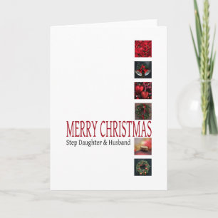 Step Daughter und Husband Frohe Weihnachtskarte Feiertagskarte