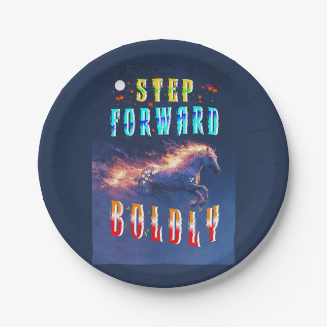 Step Forward Boldly Pappteller (Vorderseite)