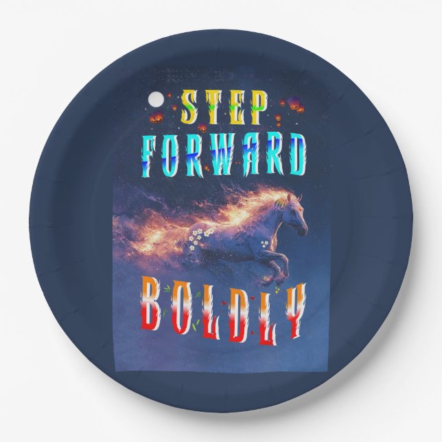 Step Forward Boldly Pappteller (Vorderseite)