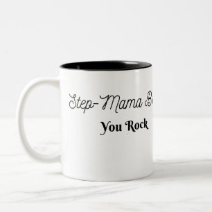Step-Mama-Bär, du Rock Zweifarbige Tasse