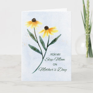 Step Mama on Mothers Day Two Cone Blume Karte
