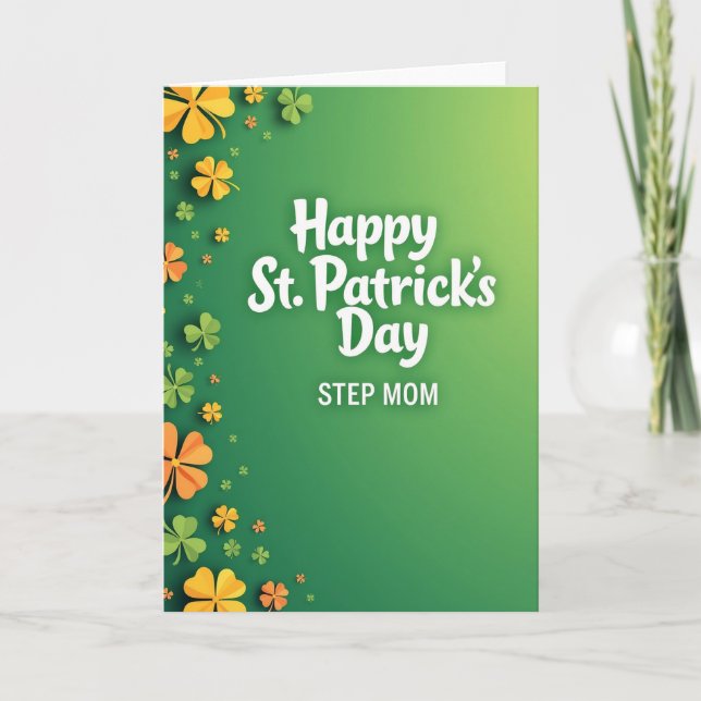 Step Mom St Patricks Day Card Karte (Vorderseite)