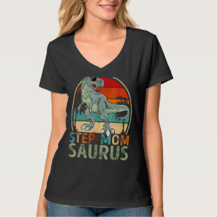 Step Momsaurus Rex Dinosaur Step Mama Saurus T-Shirt