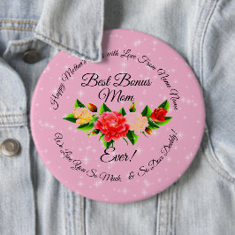 Step Mother Bonus Mama Mütter Day Colossal Abzeich Button