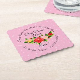 Step Mother Bonus Mama Mütter Day Scalloped Square Untersetzer