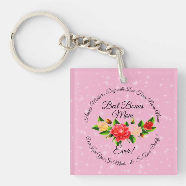Step Mother Bonus Mama Mütter Day Schlüsselanhänger (Vorderseite)
