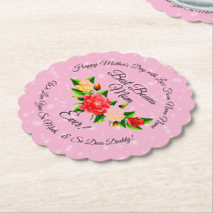 Step Mother Bonus Mama Muttertag skallopiert Untersetzer