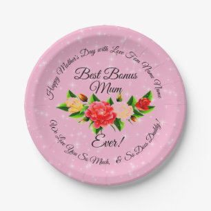 Step Mother Bonus Mum Mother's Day Small 7" Pappteller