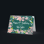 Step Sister 30. Geburtstag Grüne Blume Karte<br><div class="desc">Hübsche illustrierte Blume und Blätter heben die Vorderseite dieser grünen Karte hervor. Eine perfekte Gelegenheit,  um Ihre ganz besondere,  einzigartige und wunderbare Stiefschwester zum 30. Geburtstag zu begrüßen.</div>