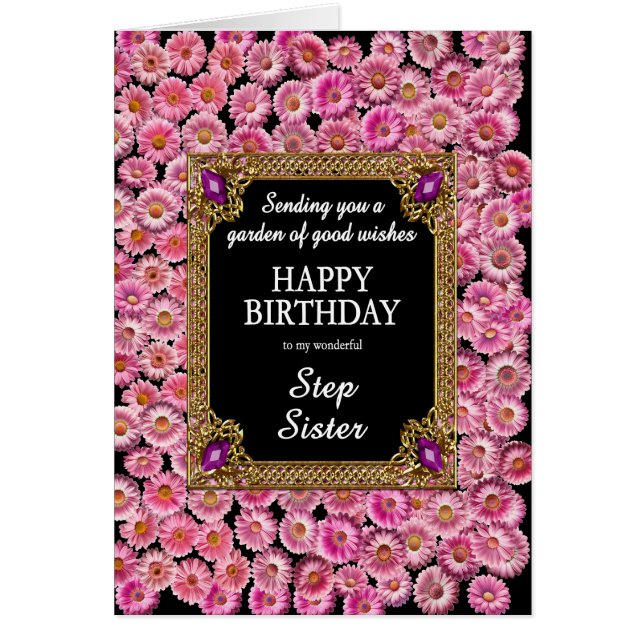 Step Sister Birthday Pink Daisies (Vorne)