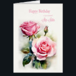 Step Sister Birthday Rose Painted Watercolor<br><div class="desc">Eine Geburtstagskarte für Ihre Stiefschwester. Diese wunderschöne Geburtstagskarte besticht durch zarte Aquarellrosen, die Liebe, Gnade und Bewunderung symbolisieren. Das weiche Blumendesign spiegelt perfekt die zeitlose Liebe des Essens wider und macht sie zu einem eindrucksvollen Anlass für ihren besonderen Tag. Die Rosen sind elegant dekoriert und mit einer Touch der Naturschönheiten...</div>