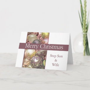 Step Son and Ehefrau Frohe Weihnachtskarte Feiertagskarte