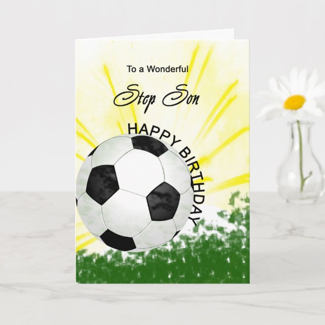Step Son Birthday Soccer Card Karte (Kleine Pflanze)