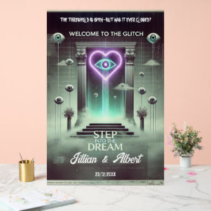 ✨ "Step Through the Glitch" Herzlich willkommen Acrylschild