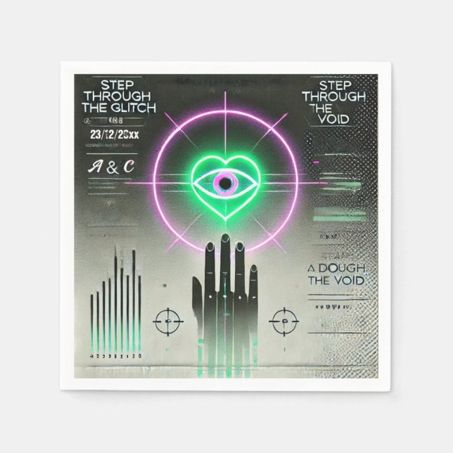 🖤 "Step Through the Glitch" Weirdcore Napkin 🖤 Serviette (Vorderseite)