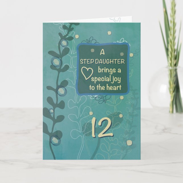 Step-Tochter Religious 12. GeburtstagHand Drawn Karte (Vorderseite)