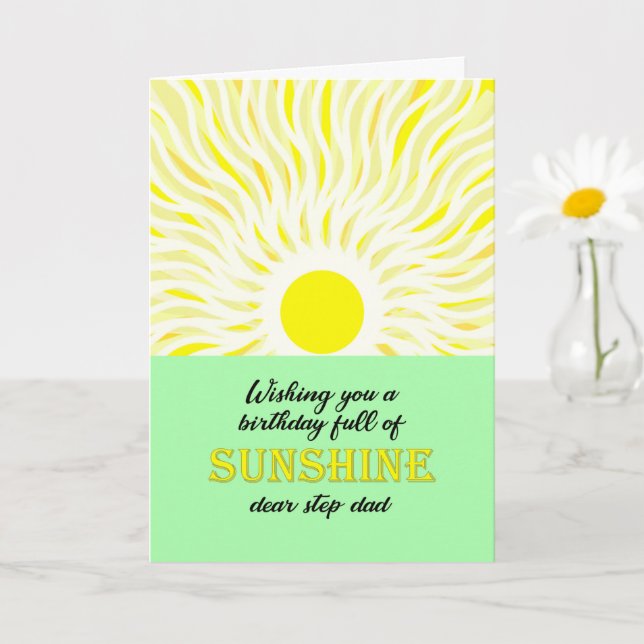 Step Vater Birthday Bright Sunshine Card Karte (Kleine Pflanze)