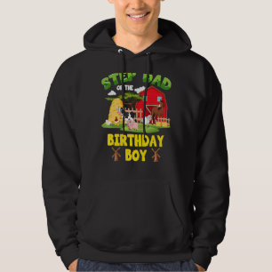 Step Vater of the Birthday Boy Farm Animals Barnya Hoodie