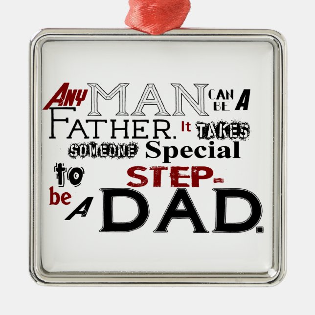 Step Vater Quote Vathage Day Ornament Aus Metall (Vorne)