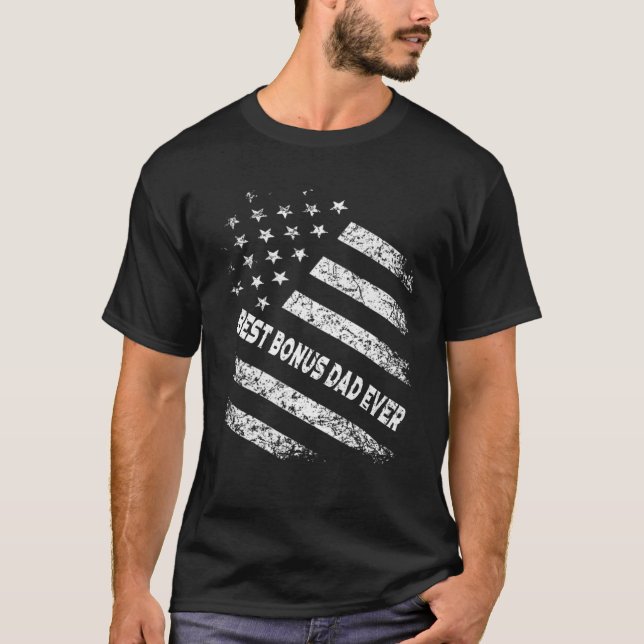 Step Vater T für den besten Bonus Vater der Welt T-Shirt (Vorderseite)
