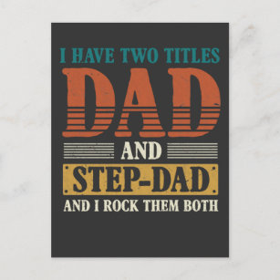 Step Vater Two Titles Papa Proud Vater Postkarte