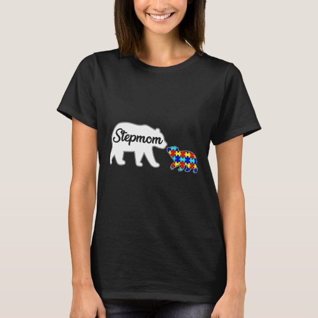 Stepama Bear Autismus Liebe Unterstützung Familie T-Shirt (Vorderseite)