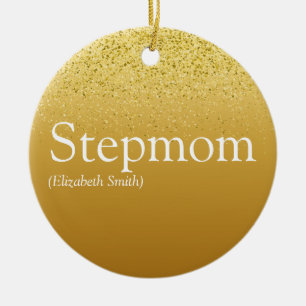Stepama Stepmutter Elegant Gold Glitzer Glam Keramik Ornament