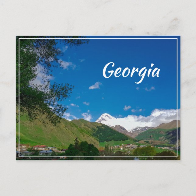 Stepantsminda Kazbegi Georgia Gergeti Caucuses Postkarte (Vorderseite)