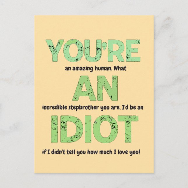 Stepbruder, du bist ein Phantastisches menschliche Postkarte (Vorderseite)
