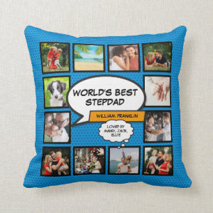 Stepdad 12 Foto Blue Fun Kissen
