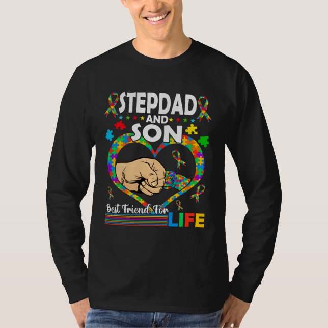 Stepdad And Son Family Matching Autism Awareness F T-Shirt (Vorderseite)