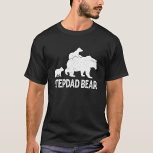Stepdad Bear 2 Cubs Stepdad 2 Kinder zum Vater Opa T-Shirt