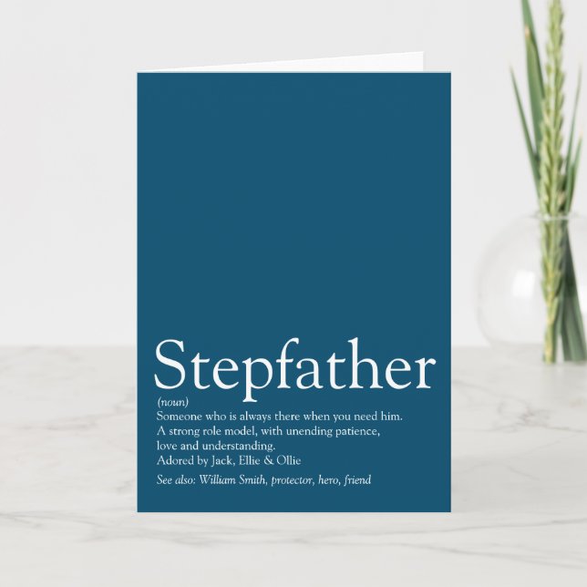 Stepdad definiert Blau als der beste Stepfather de Karte (Vorderseite)
