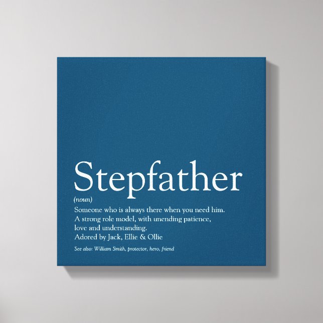 Stepdad definiert Blau als der beste Stepfather de Leinwanddruck (Vorderseite)