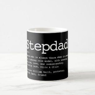 Stepdad definiert Schwarz und Weiß Kaffeetasse