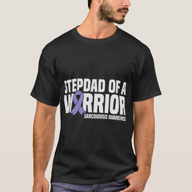 Stepdad eines Kriegers: Sarkoidose Bewusstsein T-Shirt (Vorderseite)