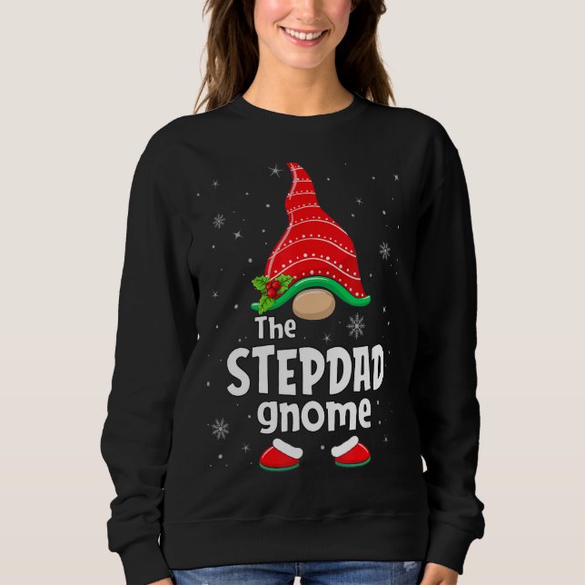 Stepdad Gnome Matching Family Group Christmas Part Sweatshirt (Vorderseite)