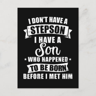 Stepdad hat keinen Stiefsohn geboren, bevor er ihn Postkarte