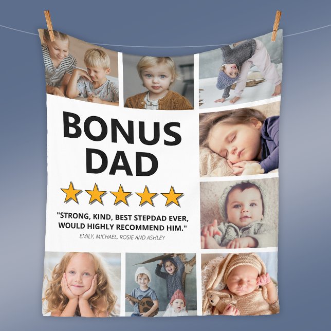 Stepdad Rating | Bonus Vater Foto Fleecedecke (Von Creator hochgeladen)