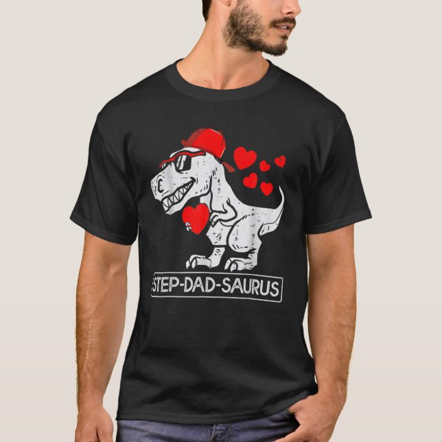 Stepdad Saurus Bonus Vater Mens Stepdadsaurus T-Shirt (Vorderseite)