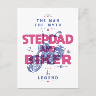 Stepdad und Biker der Mann der Mythos der Legende Postkarte